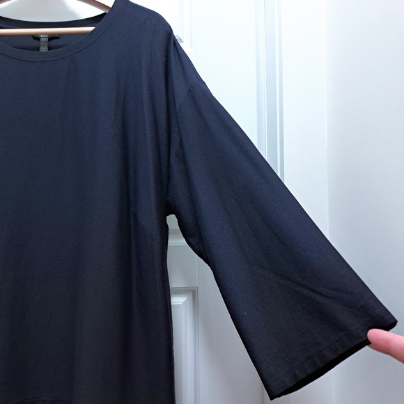 Eileen Fisher Lightweight Washable Crepe Round Neck Tunic Midnight Size 2X - Picture 5 of 13